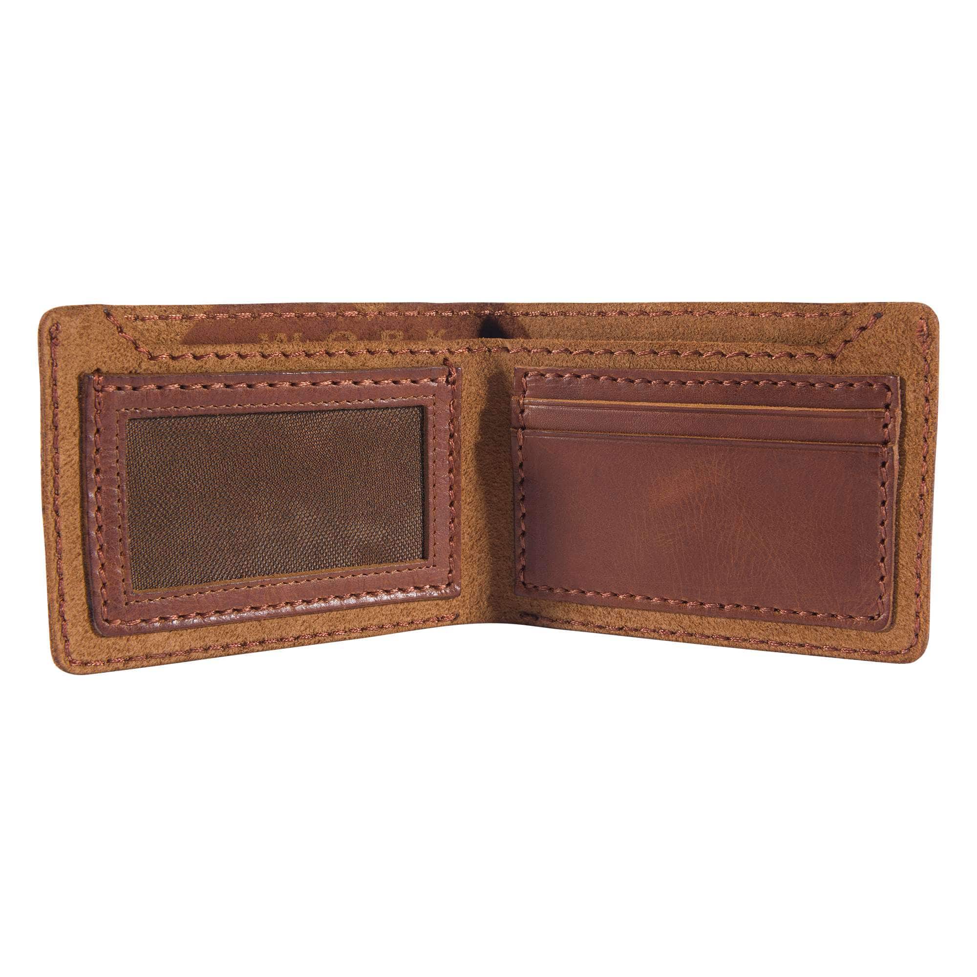 Patina leather bifold wallet