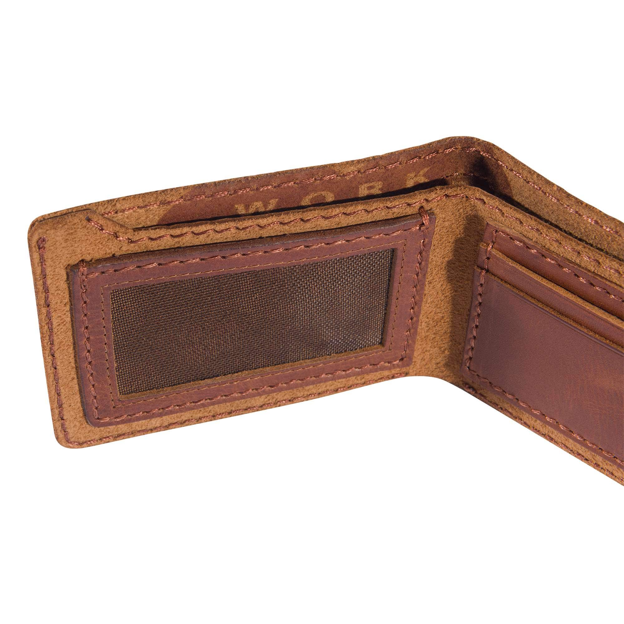 Patina leather bifold wallet