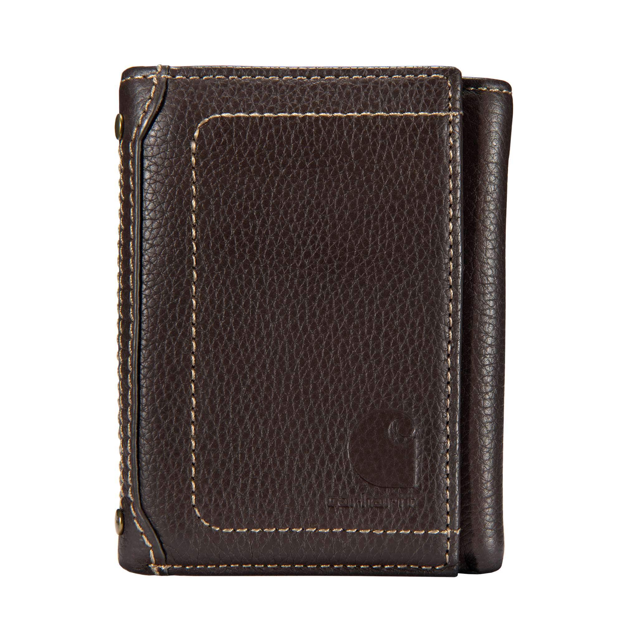 Pebble leather trifold wallet