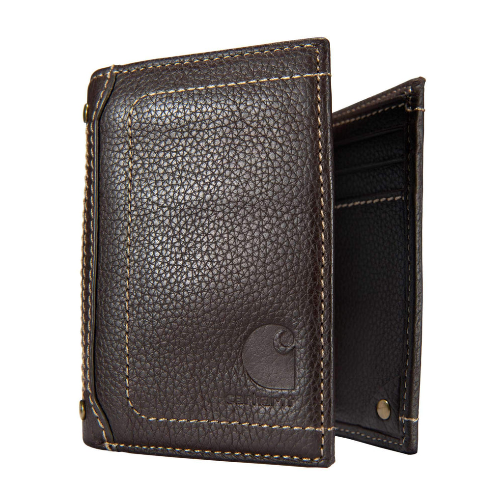 Pebble leather trifold wallet