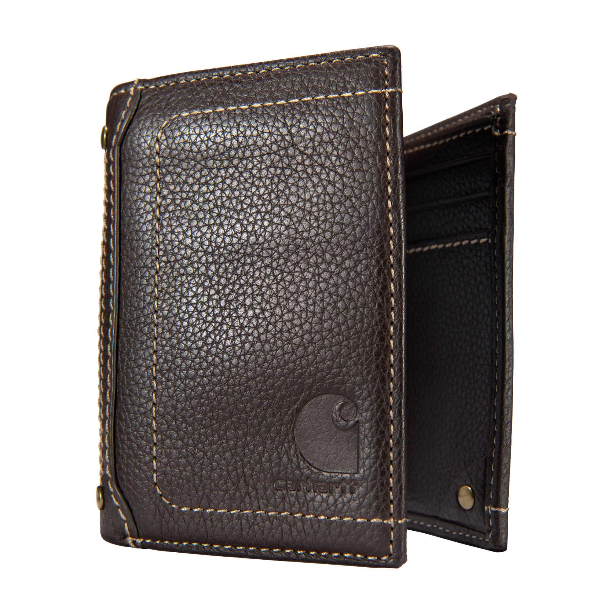 Pebble leather trifold wallet