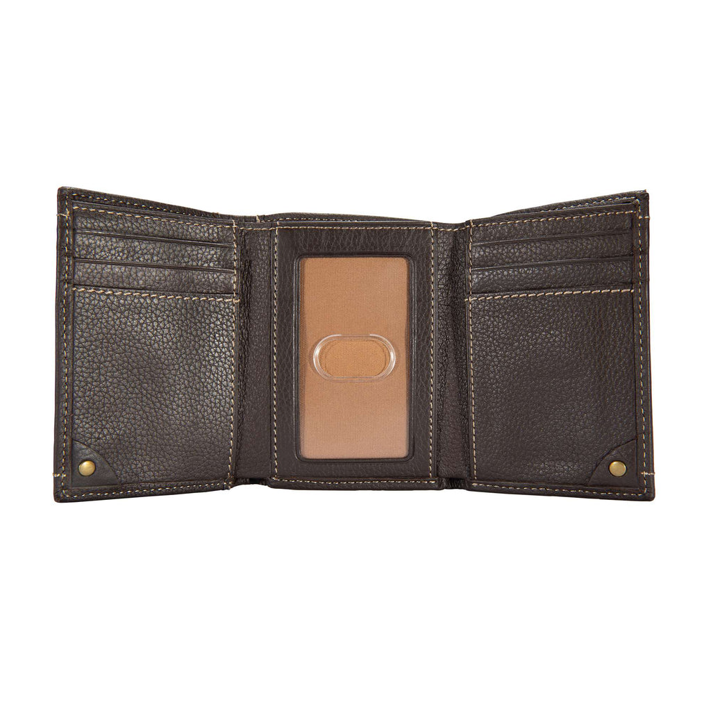 Pebble leather trifold wallet