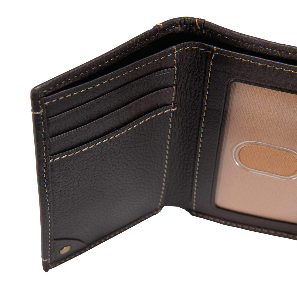 Pebble leather trifold wallet