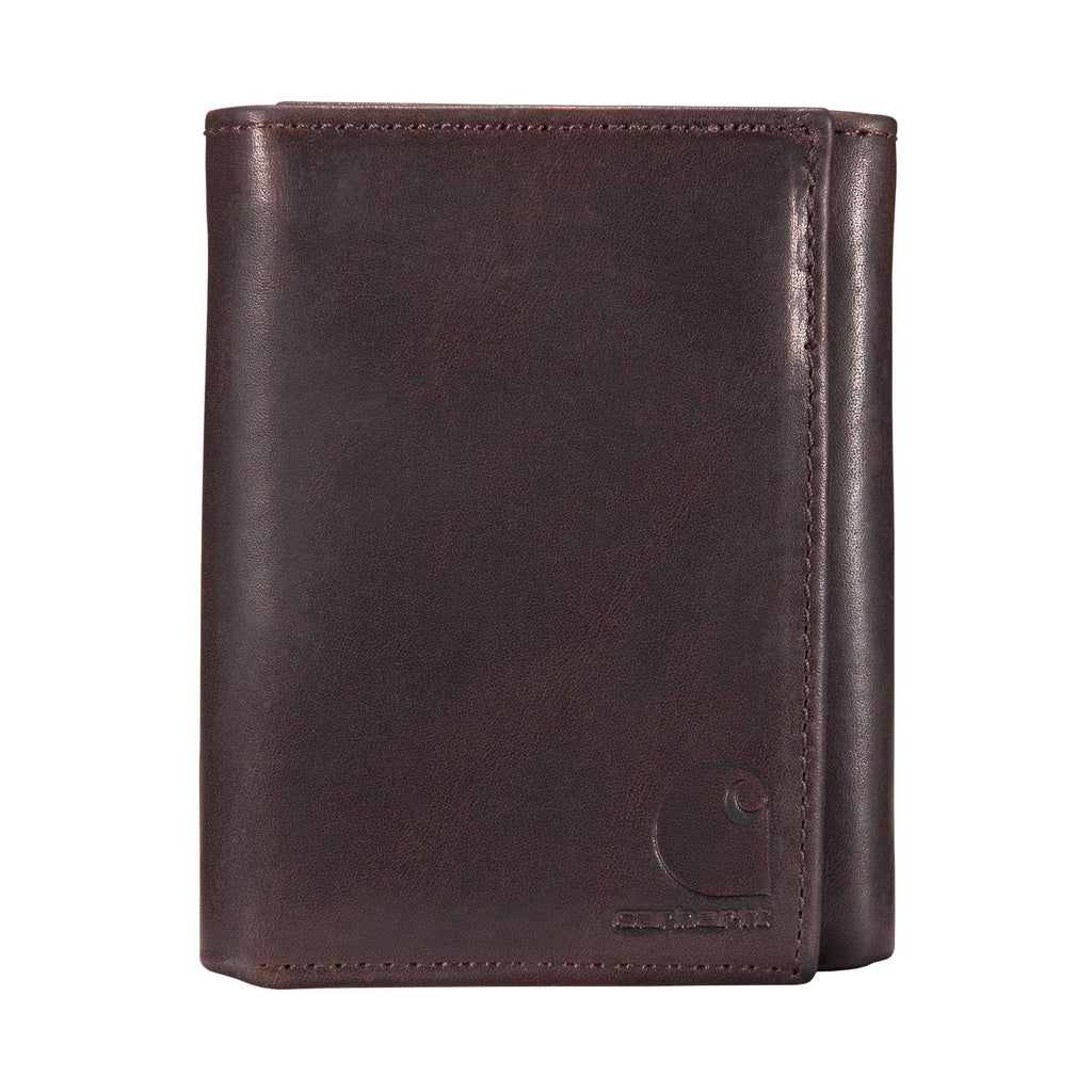 Oil tan leather trifold wallet