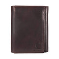 Oil tan leather trifold wallet