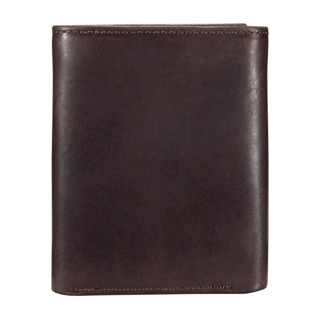 Oil tan leather trifold wallet