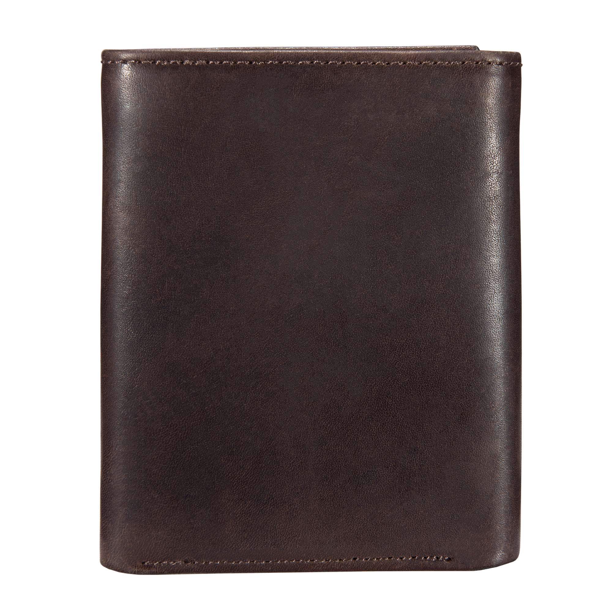 Oil tan leather trifold wallet