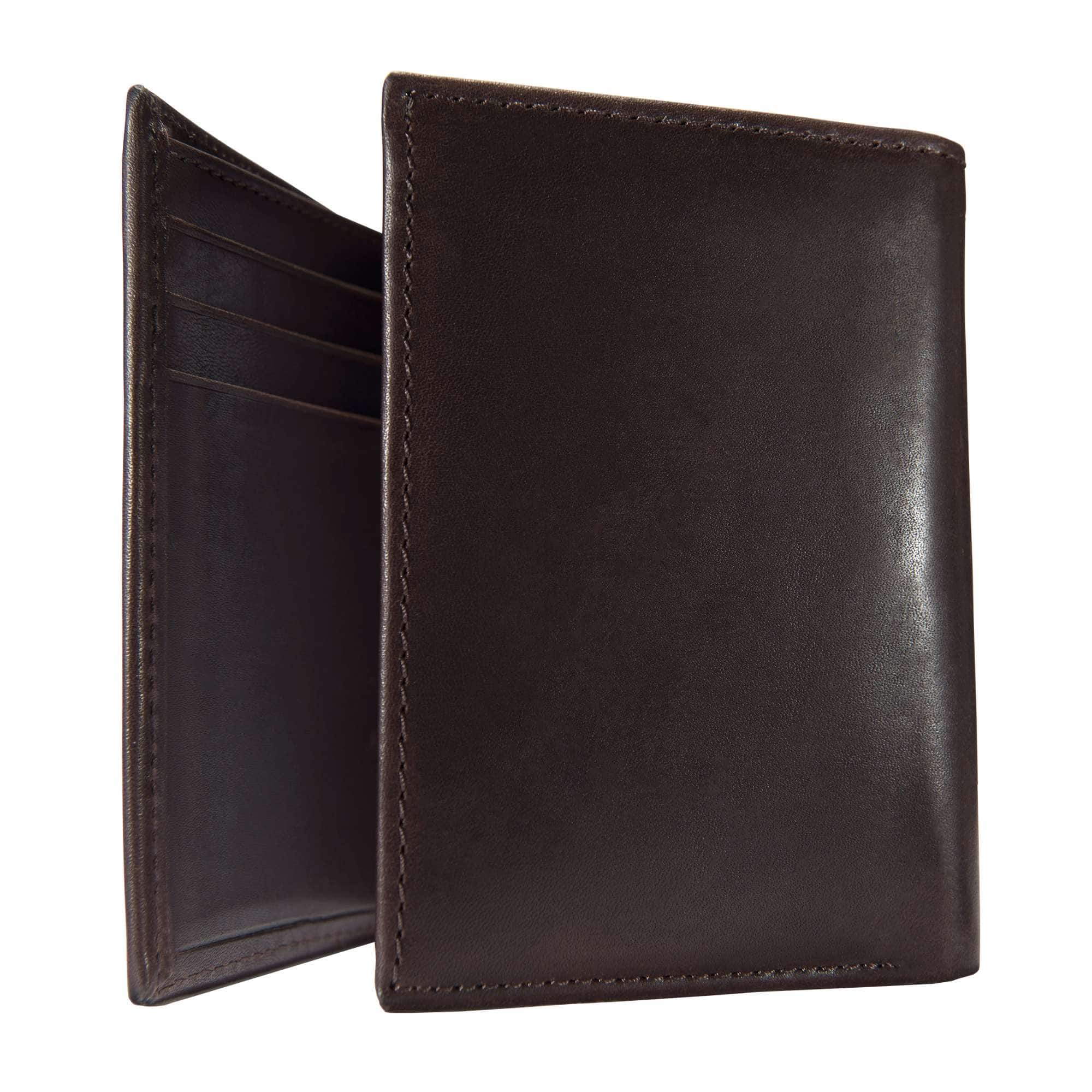Oil tan leather trifold wallet