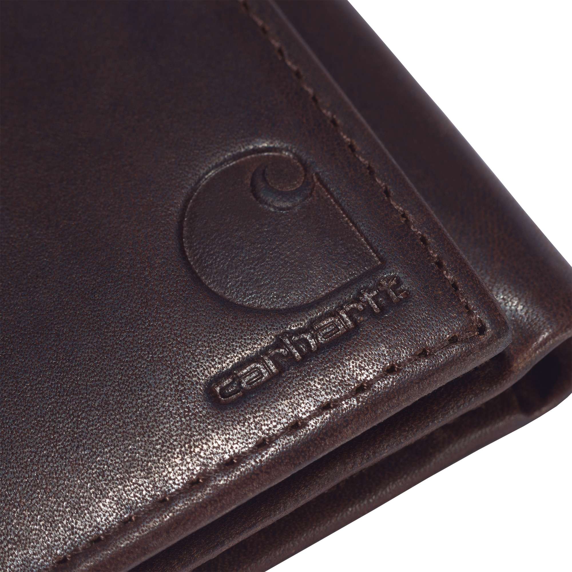 Oil tan leather trifold wallet