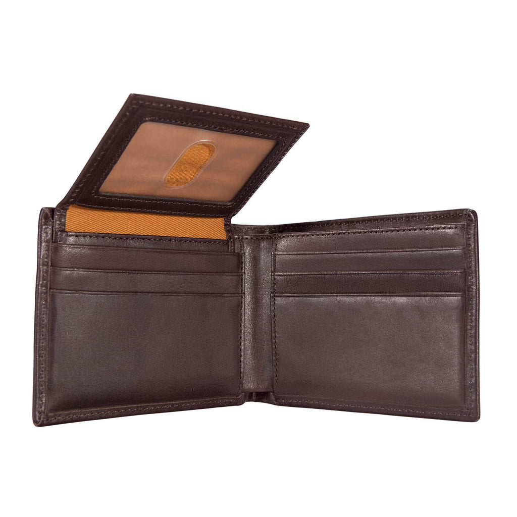 Oil tan leather passcase wallet