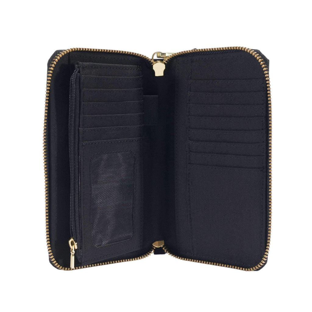 Nylon duck lay-flat clutch wallet