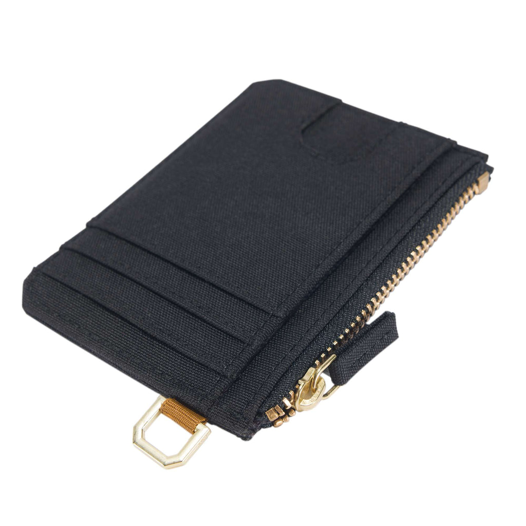 Nylon duck zippered card keeper wallet