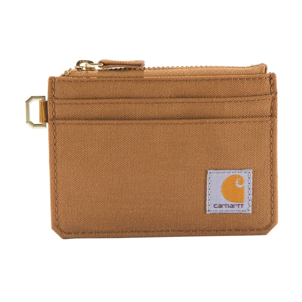 Nylon duck zippered card keeper wallet