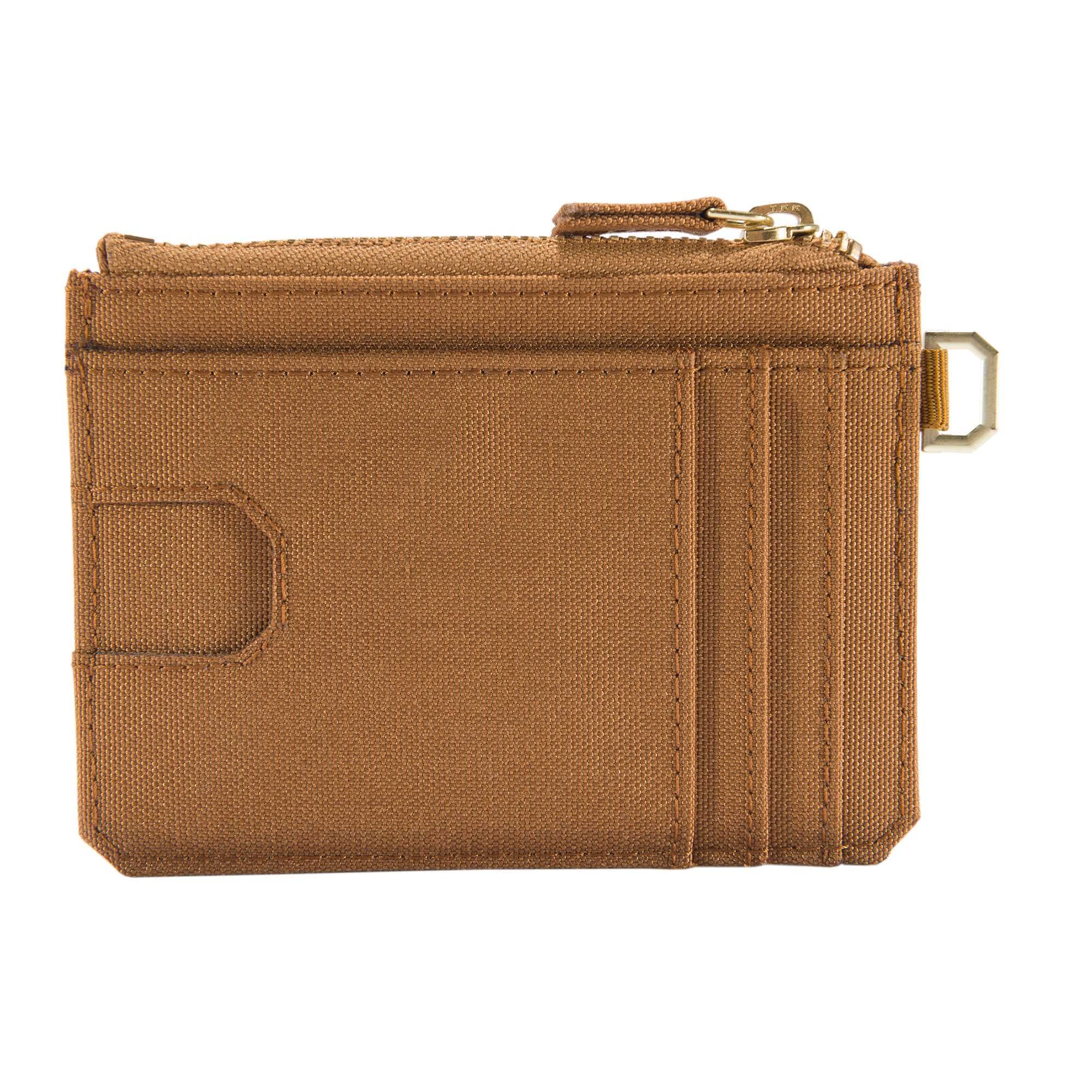 Nylon duck zippered card keeper wallet