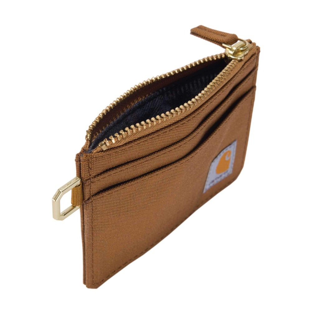 Nylon duck zippered card keeper wallet