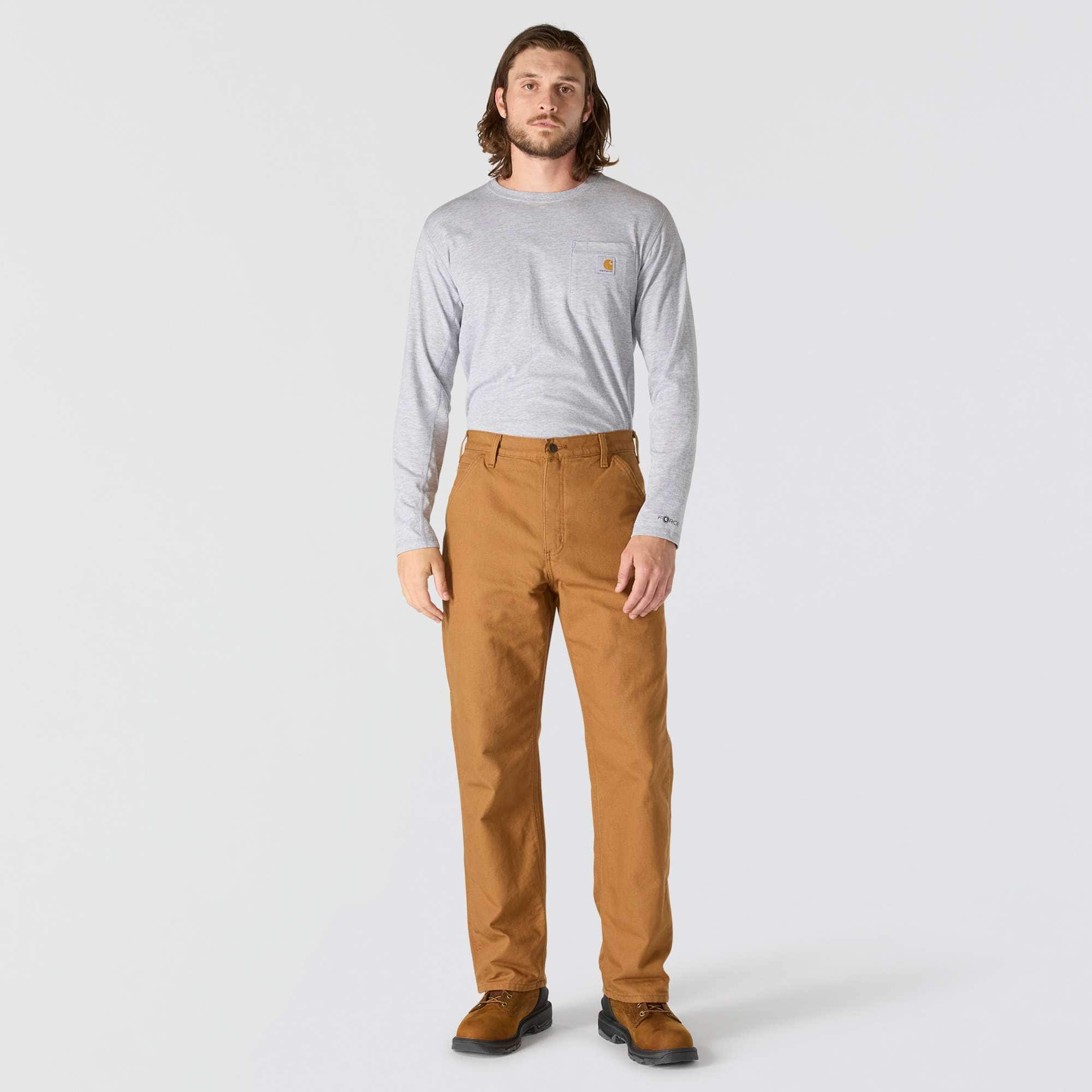 Carhartt b111 men's loose straight washed duck lined work pants