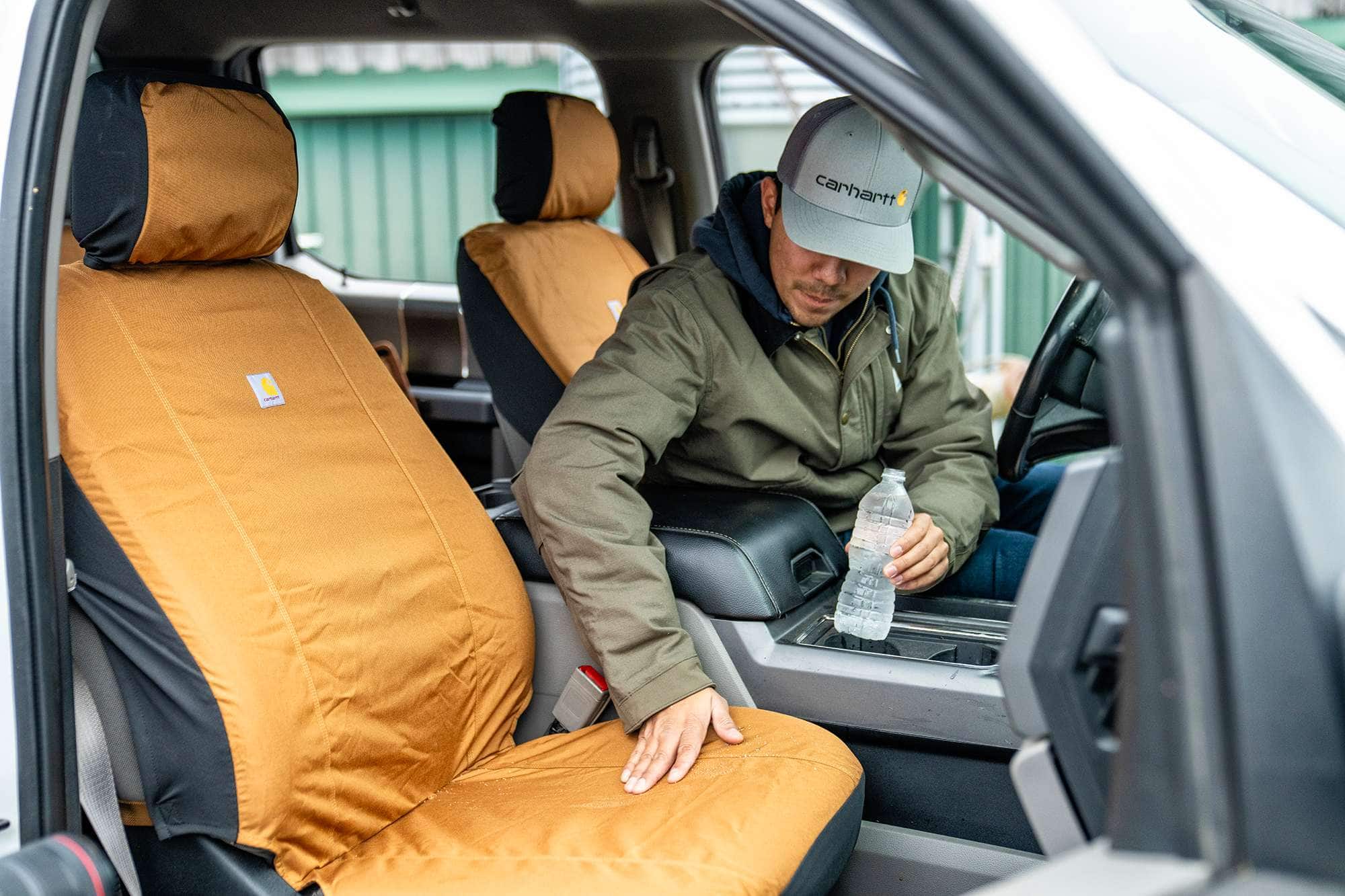 Universal fitted nylon duck bucket
seat cover