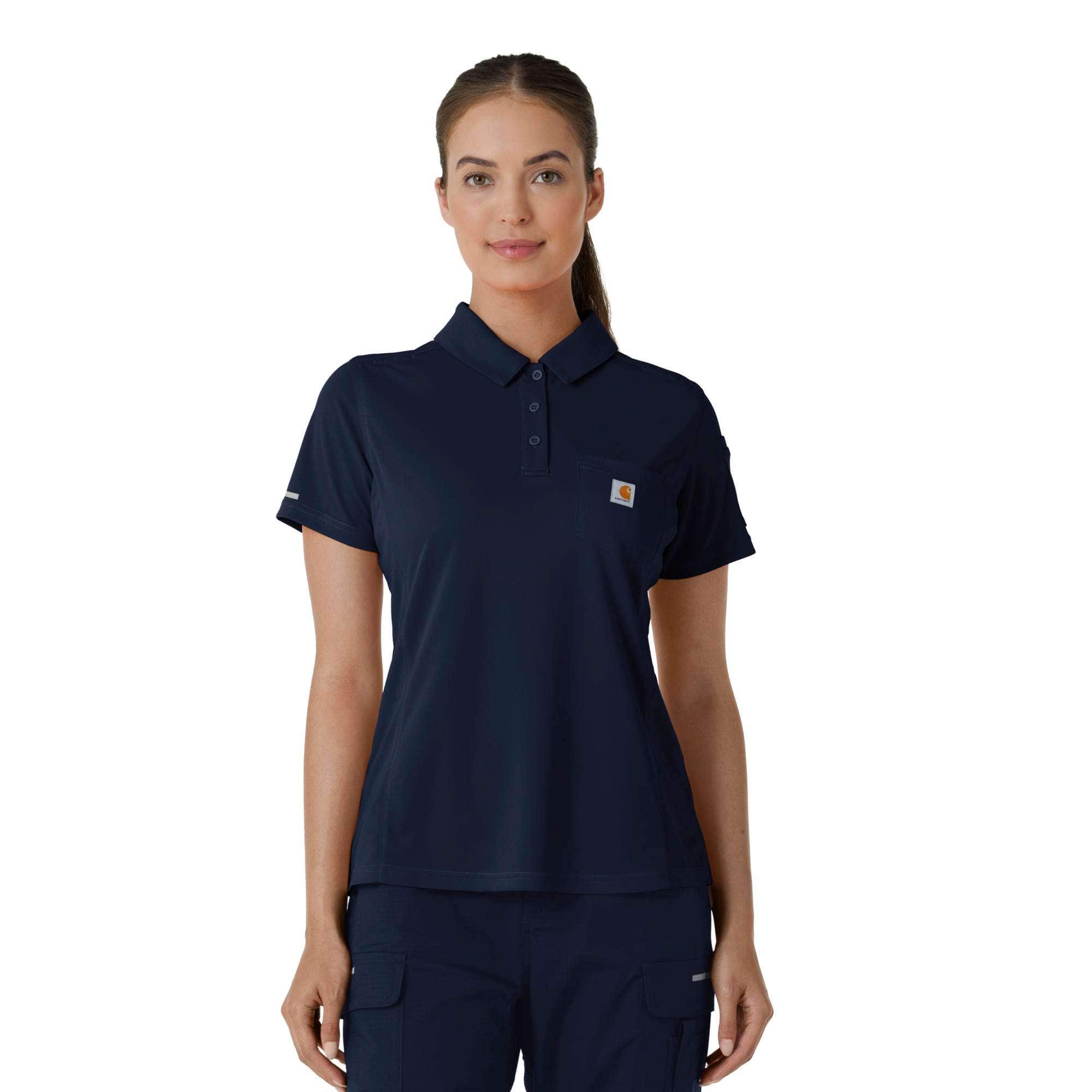 Women's rugged flex® rscu lightweight short sleeve polo scrub top