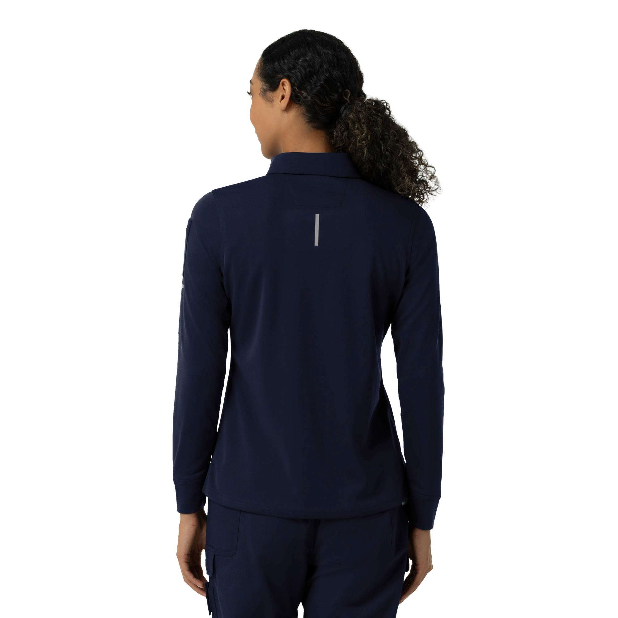 Women's rugged flex® rscu heavyweight long sleeve polo scrub top