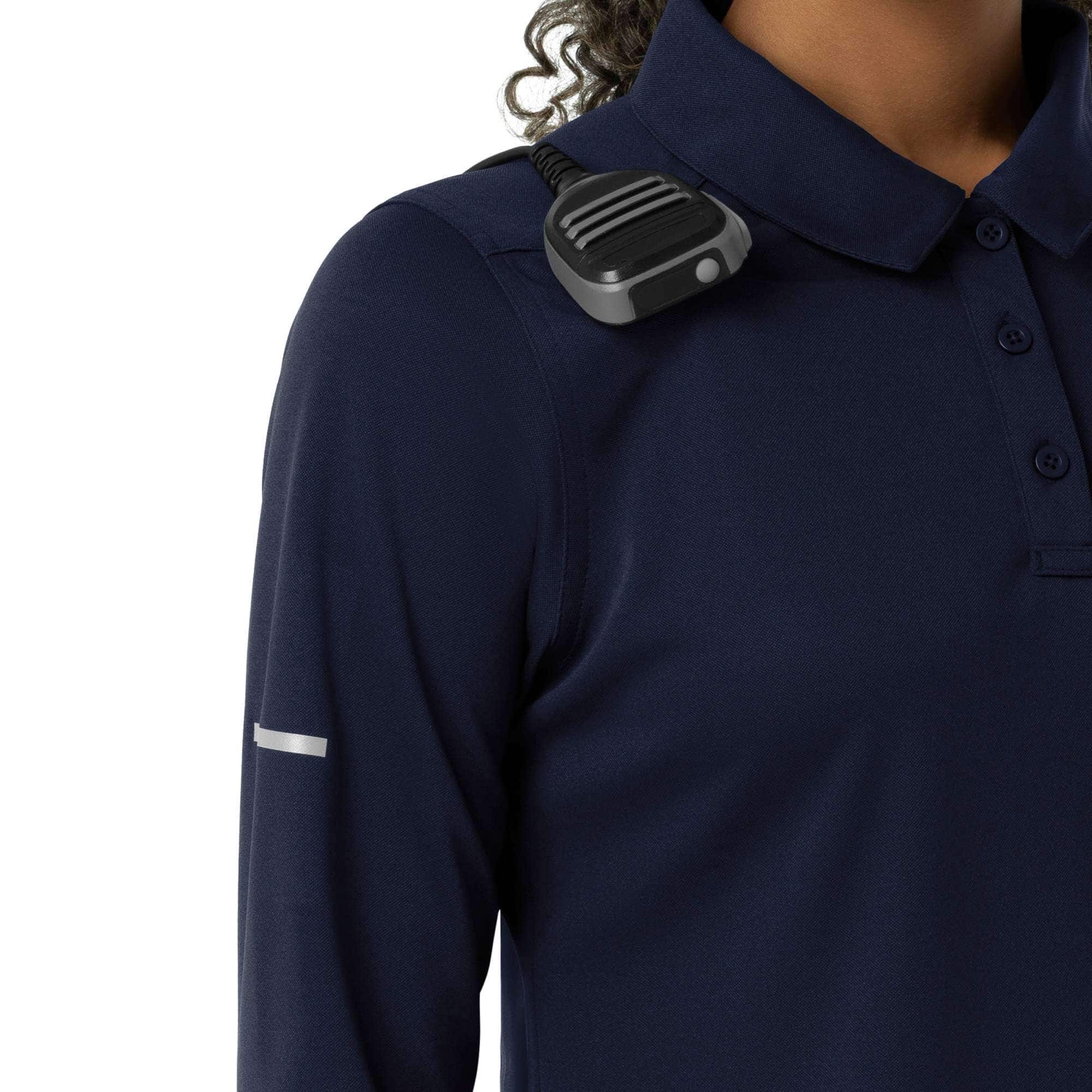 Women's rugged flex® rscu heavyweight long sleeve polo scrub top