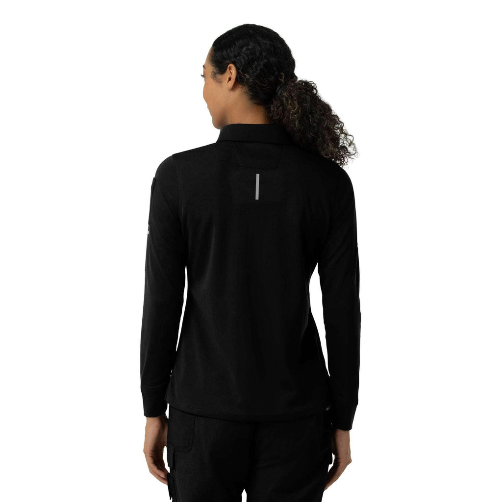 Women's rugged flex® rscu heavyweight long sleeve polo scrub top