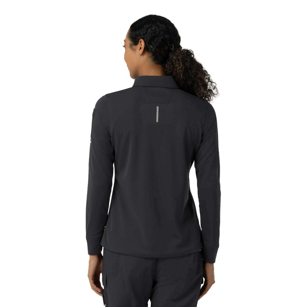 Women's rugged flex® rscu heavyweight long sleeve polo scrub top