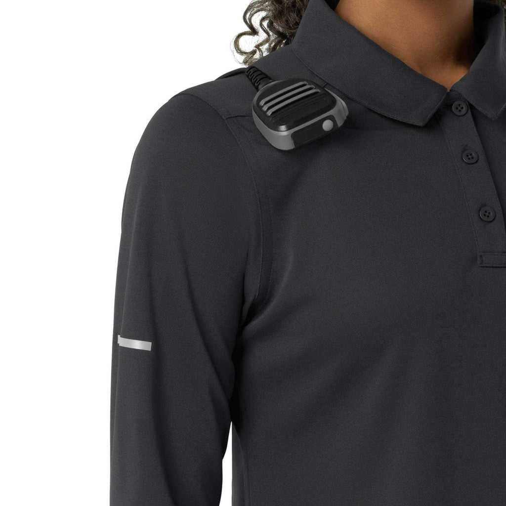 Women's rugged flex® rscu heavyweight long sleeve polo scrub top