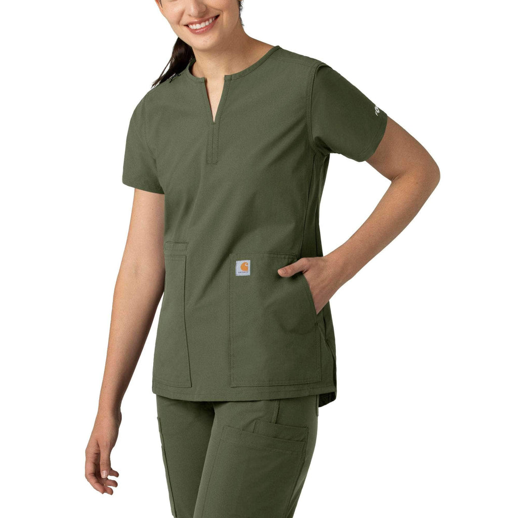 Women's force essentials notch neck tunic scrub top