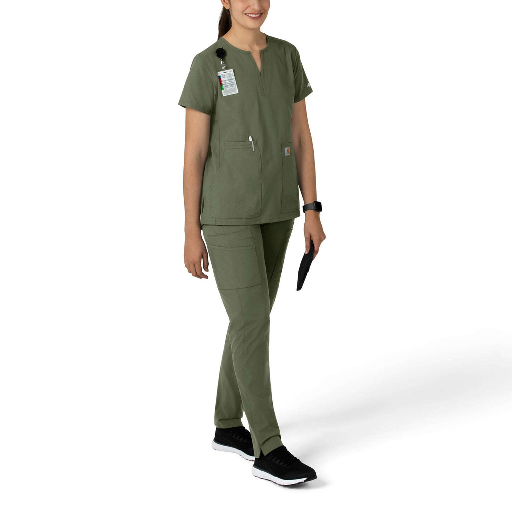 Women's force essentials notch neck tunic scrub top