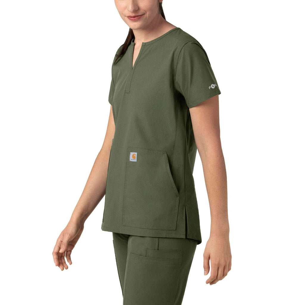 Women's force essentials notch neck tunic scrub top