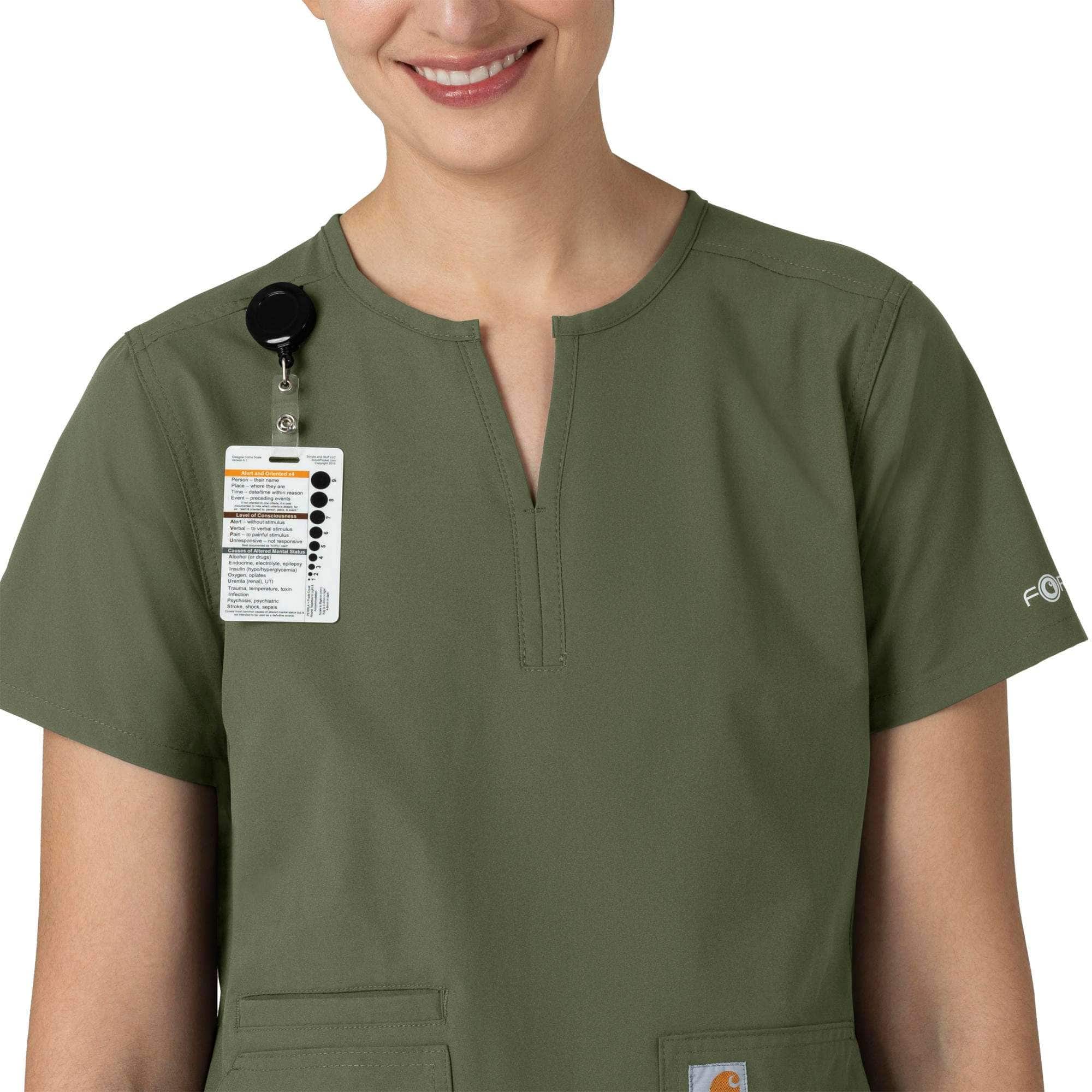 Women's force essentials notch neck tunic scrub top