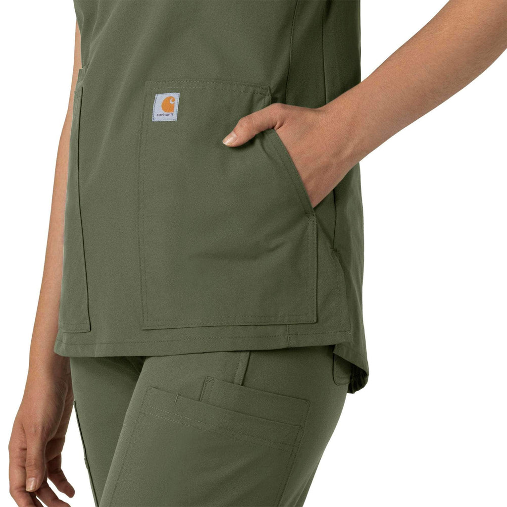 Women's force essentials notch neck tunic scrub top
