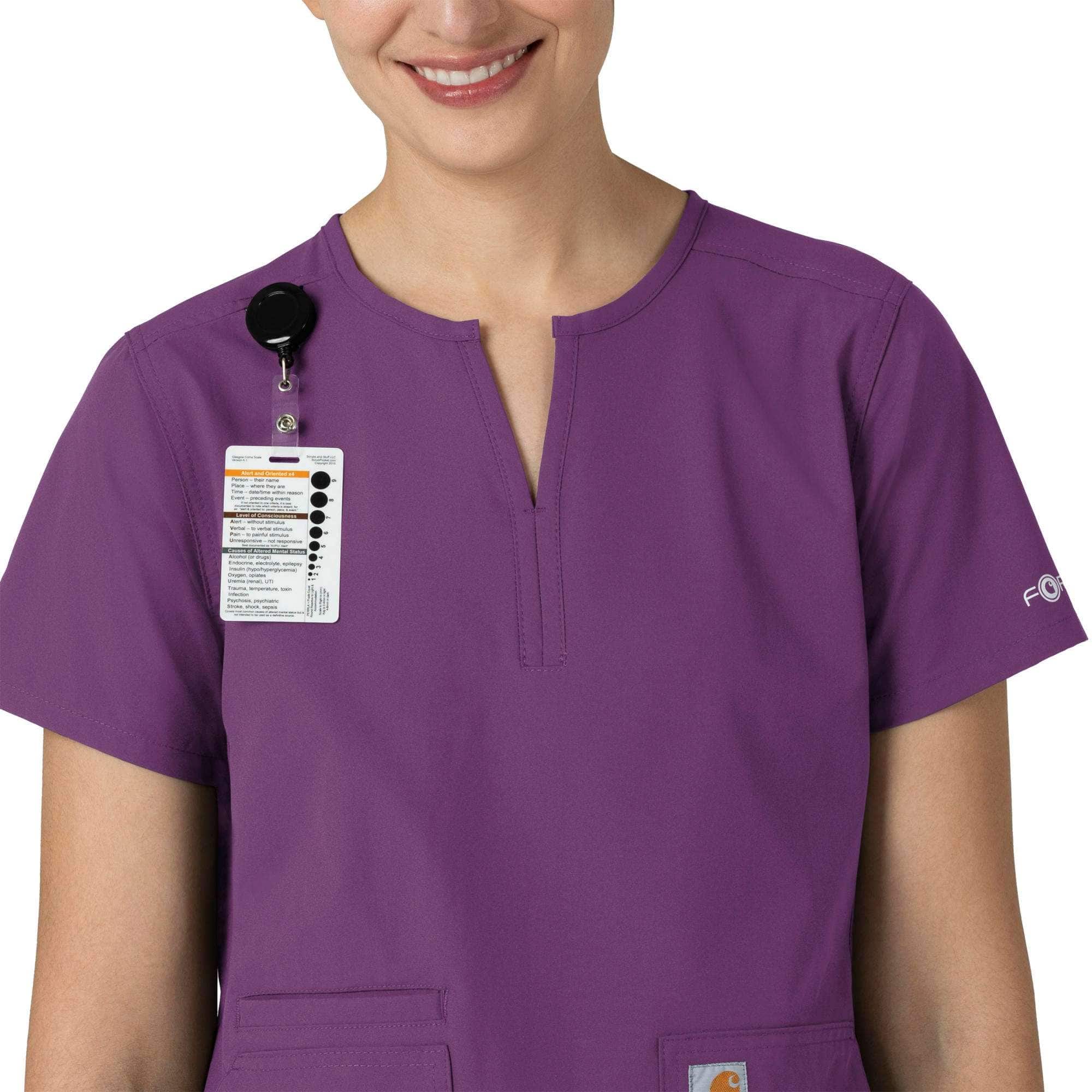 Women's force essentials notch neck tunic scrub top