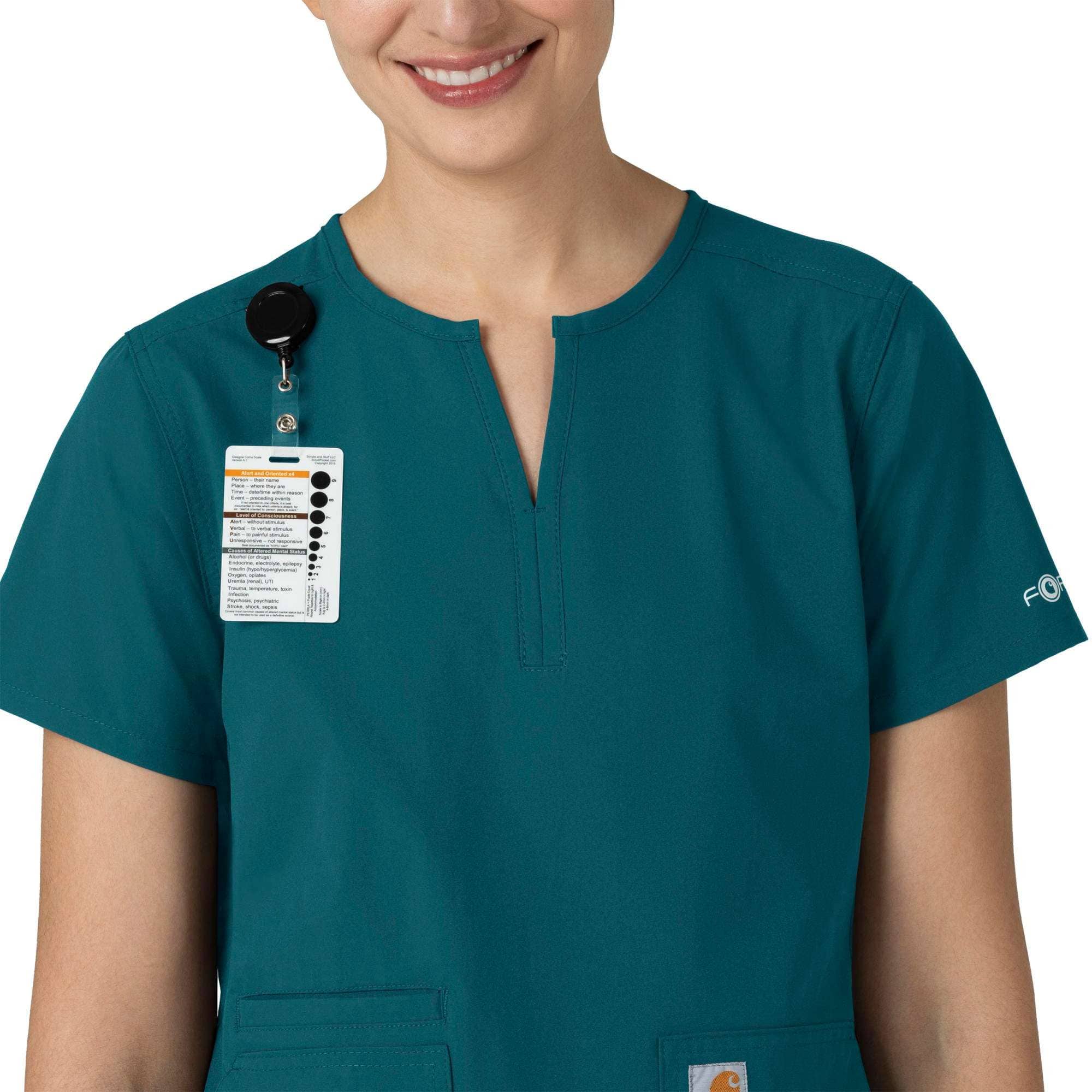 Women's force essentials notch neck tunic scrub top