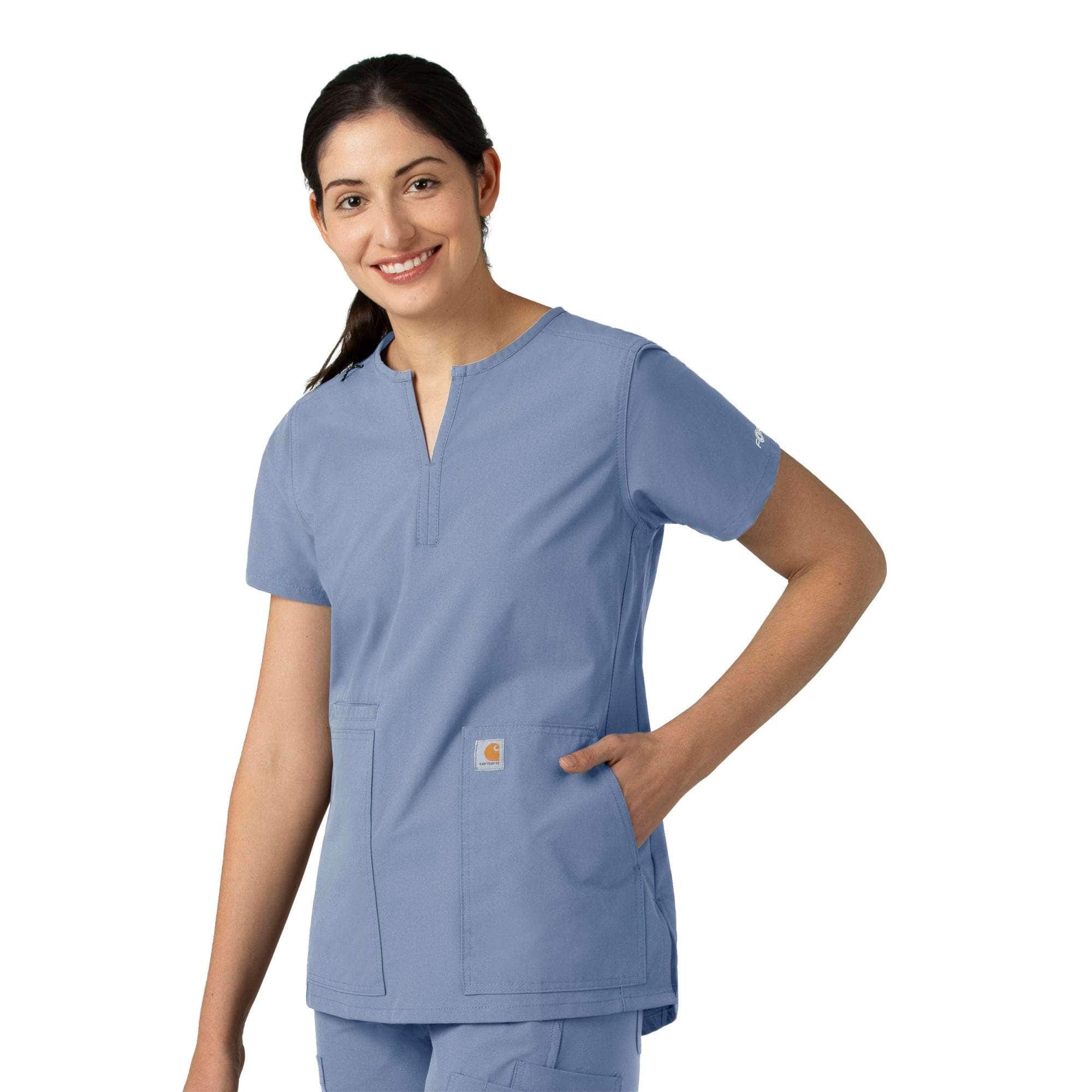 Women's force essentials notch neck tunic scrub top