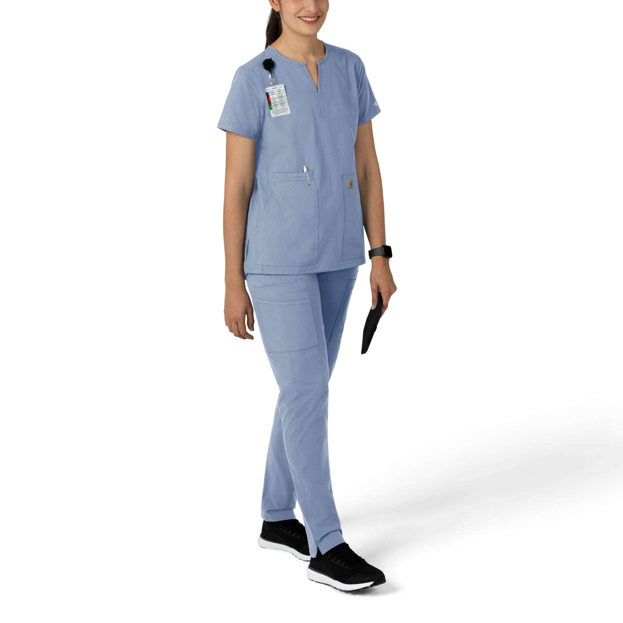 Women's force essentials notch neck tunic scrub top