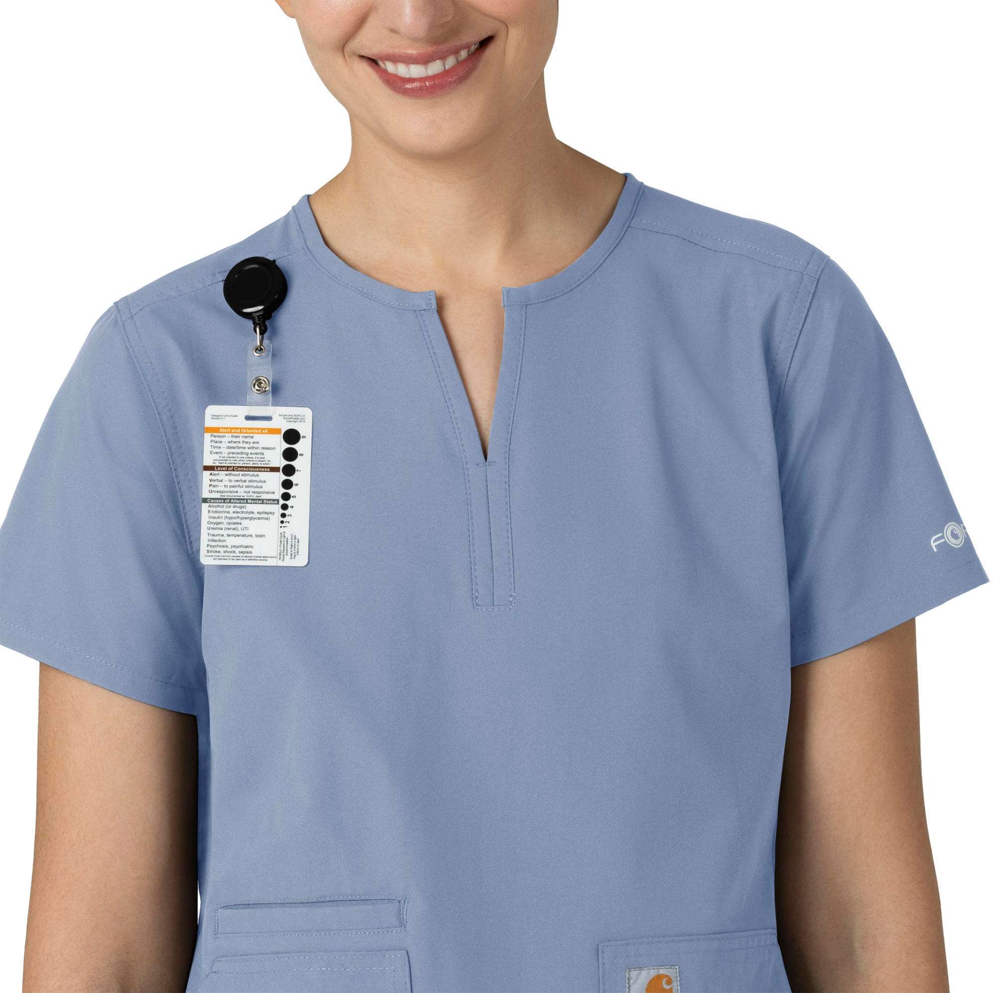 Women's force essentials notch neck tunic scrub top