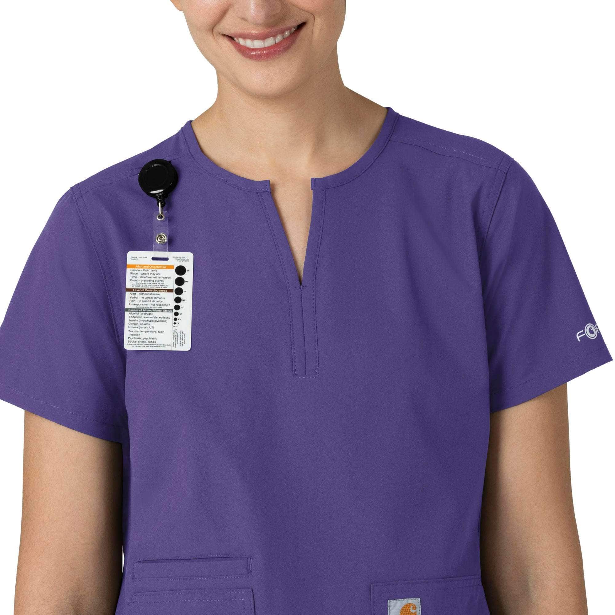 Women's force essentials notch neck tunic scrub top