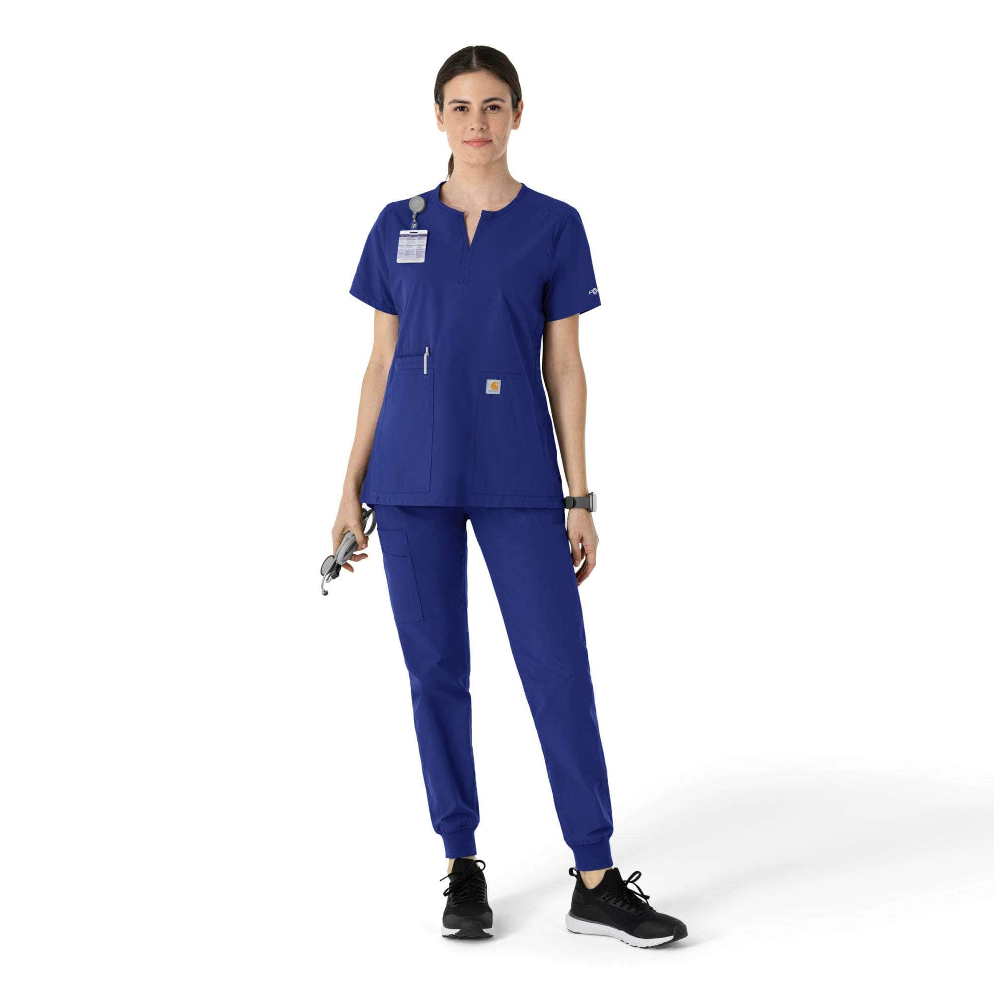 Women's force essentials notch neck tunic scrub top