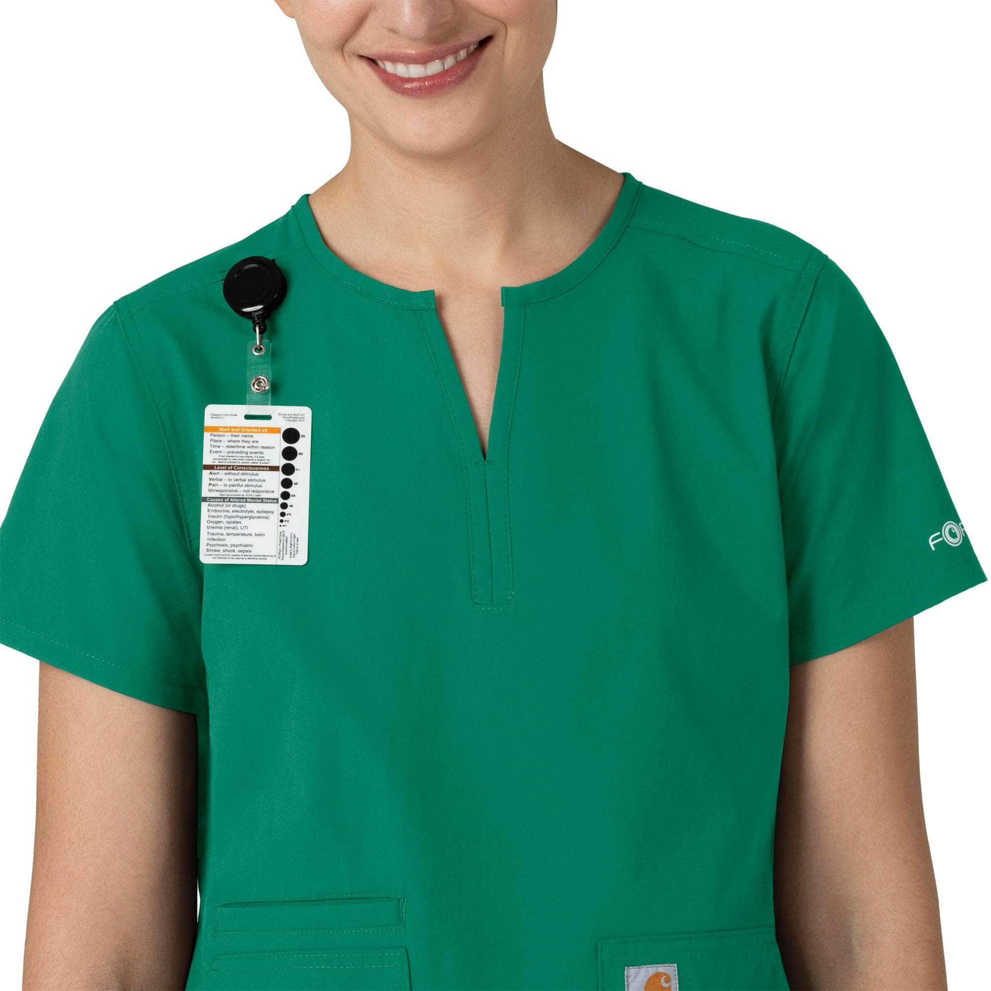 Women's force essentials notch neck tunic scrub top