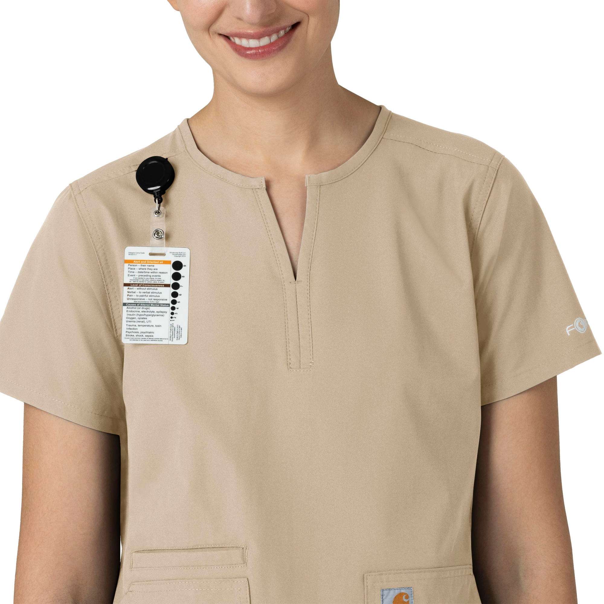 Women's force essentials notch neck tunic scrub top