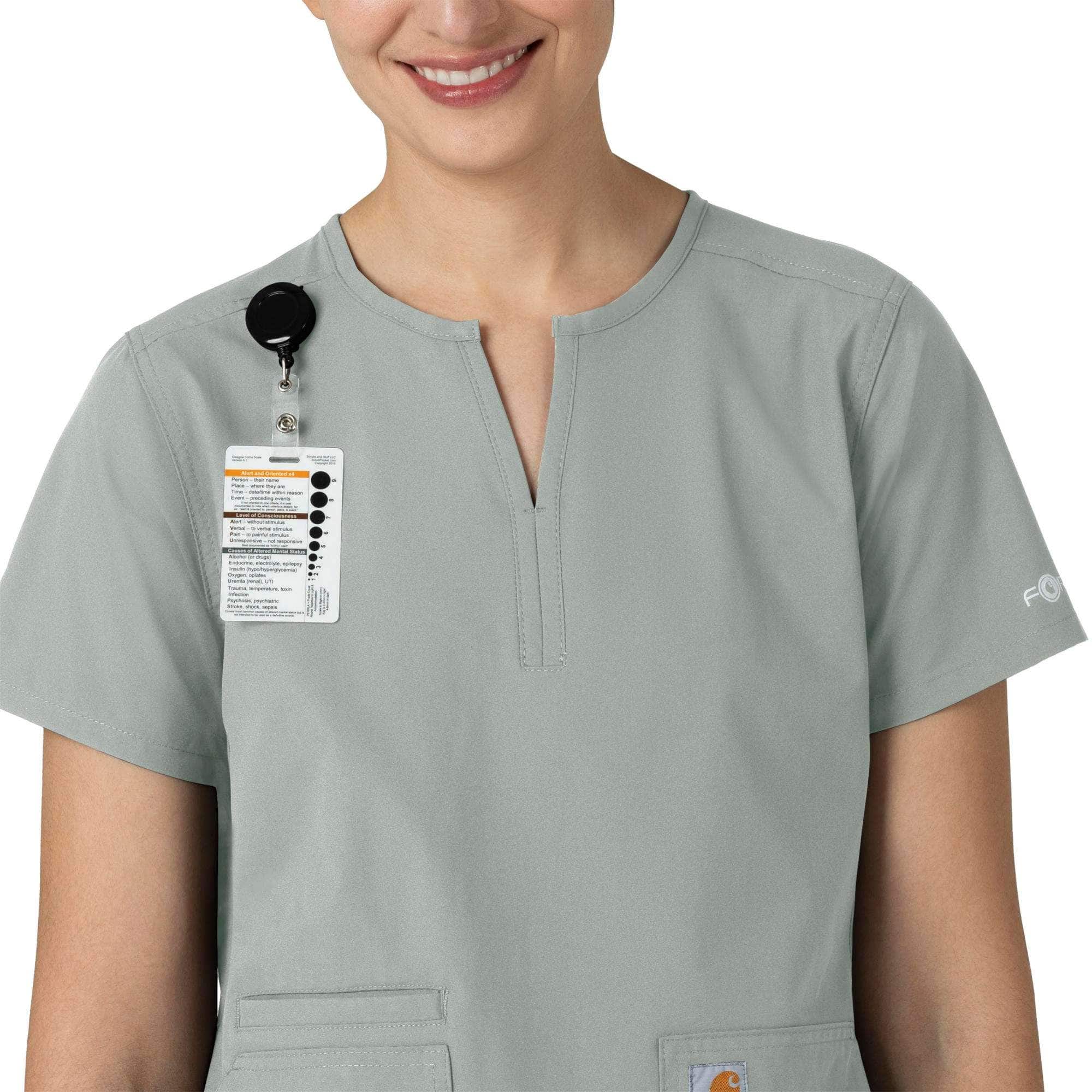 Women's force essentials notch neck tunic scrub top
