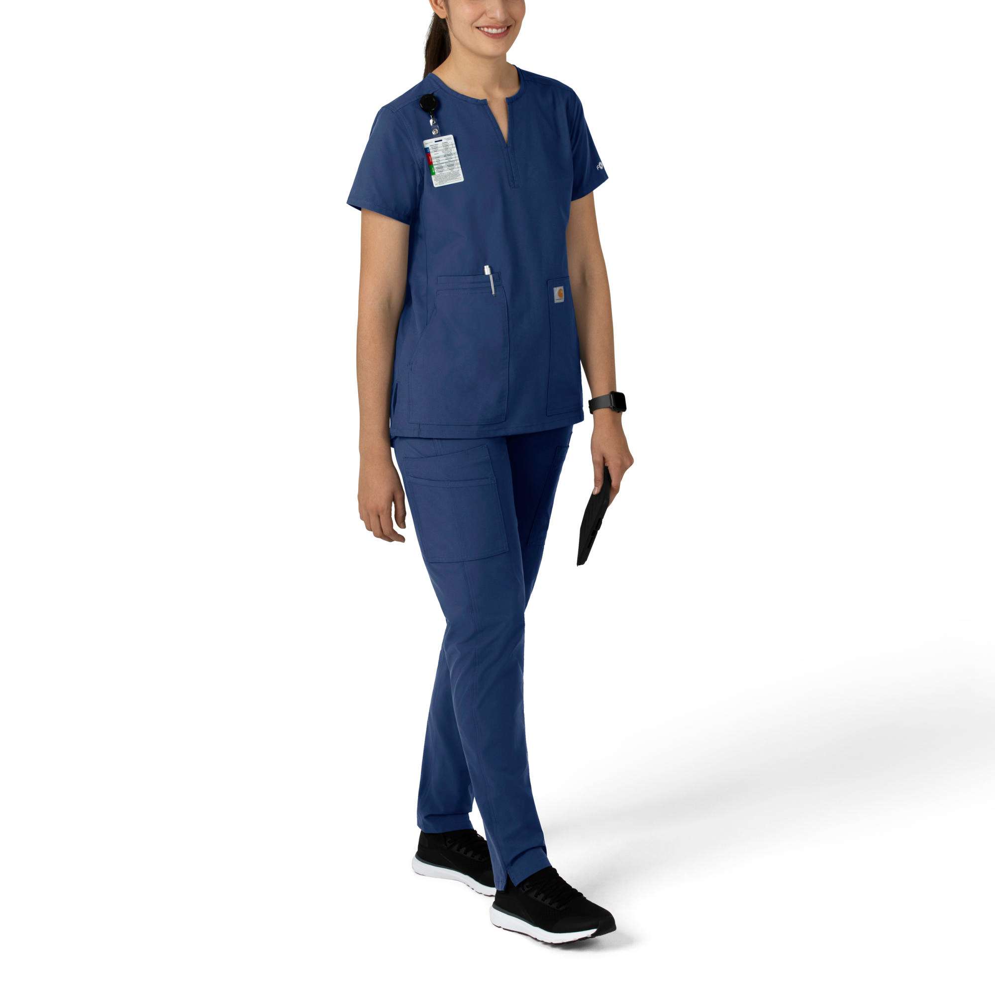 Women's force essentials notch neck tunic scrub top