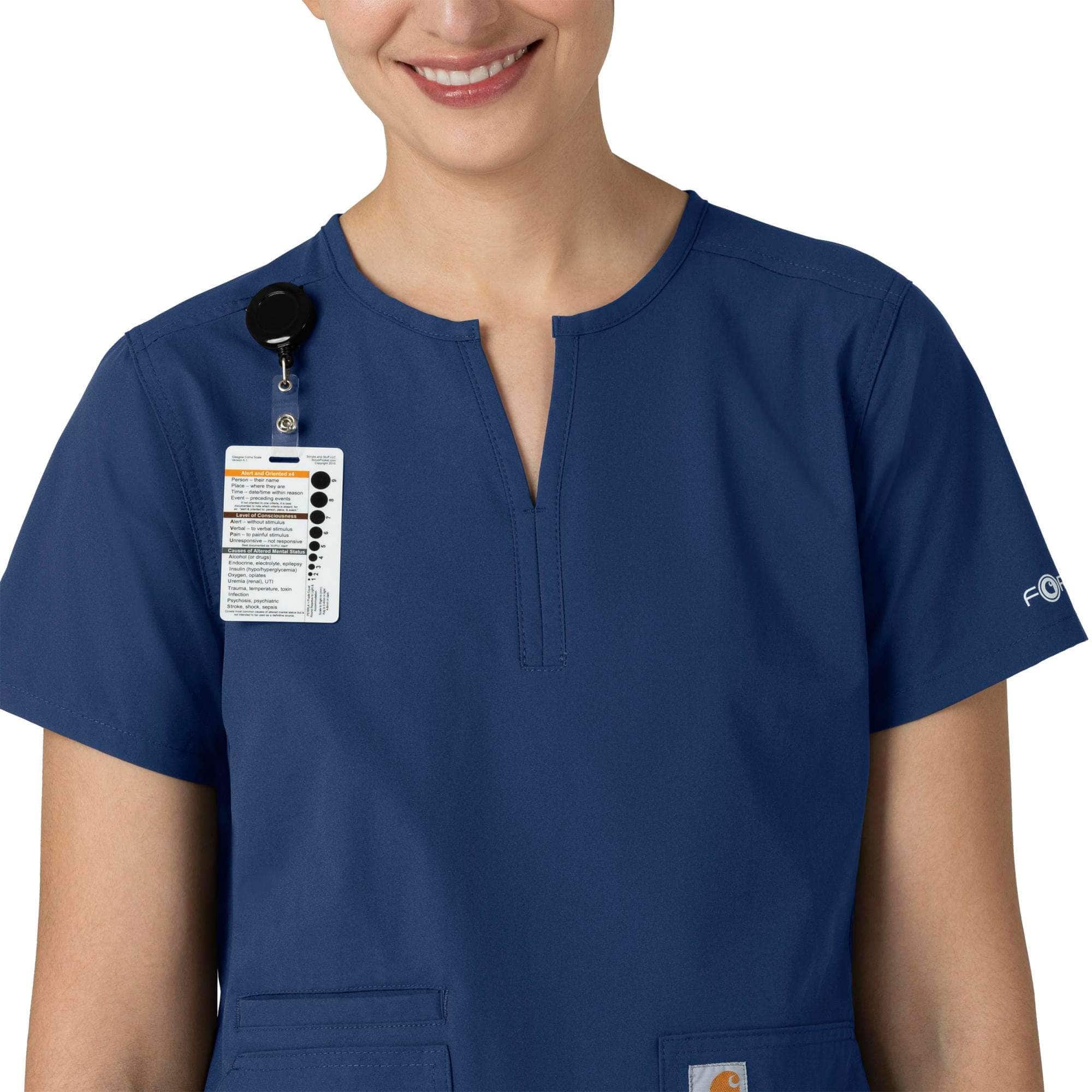Women's force essentials notch neck tunic scrub top
