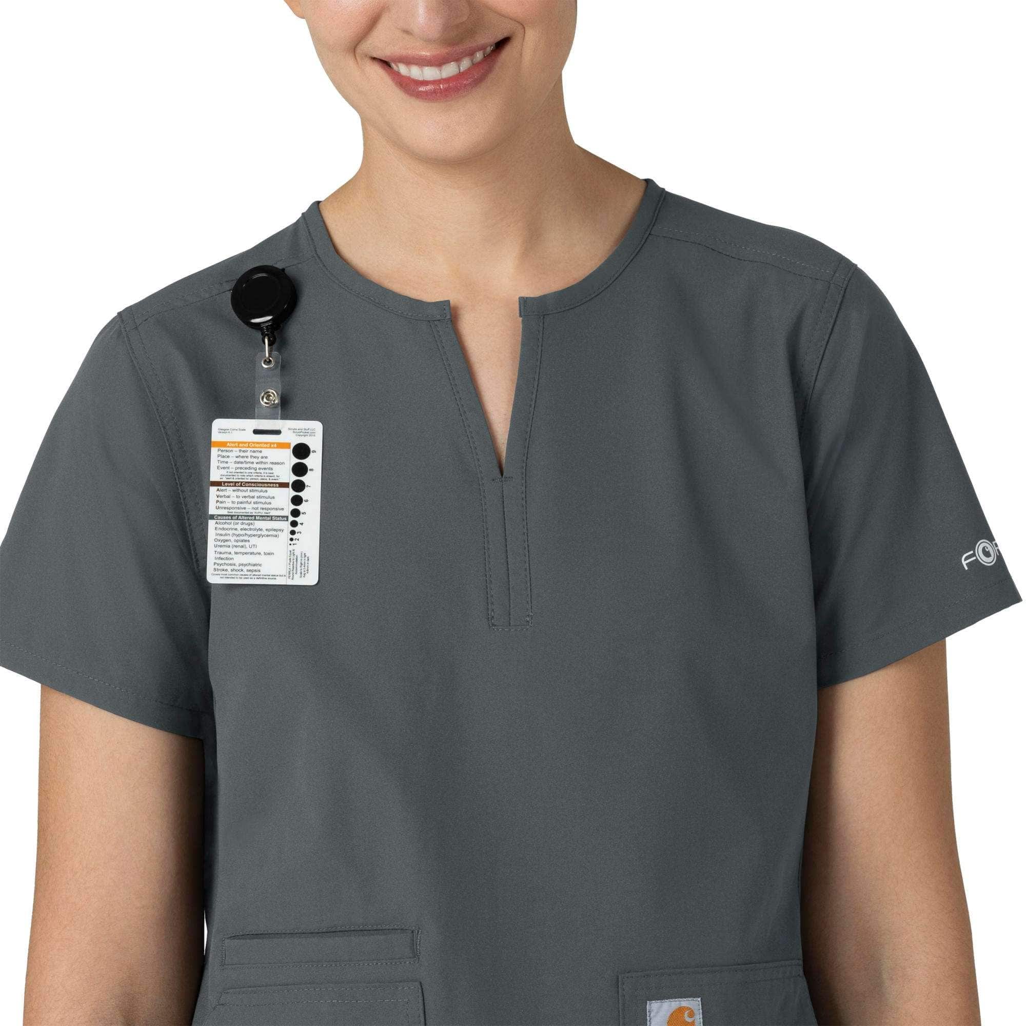 Women's force essentials notch neck tunic scrub top