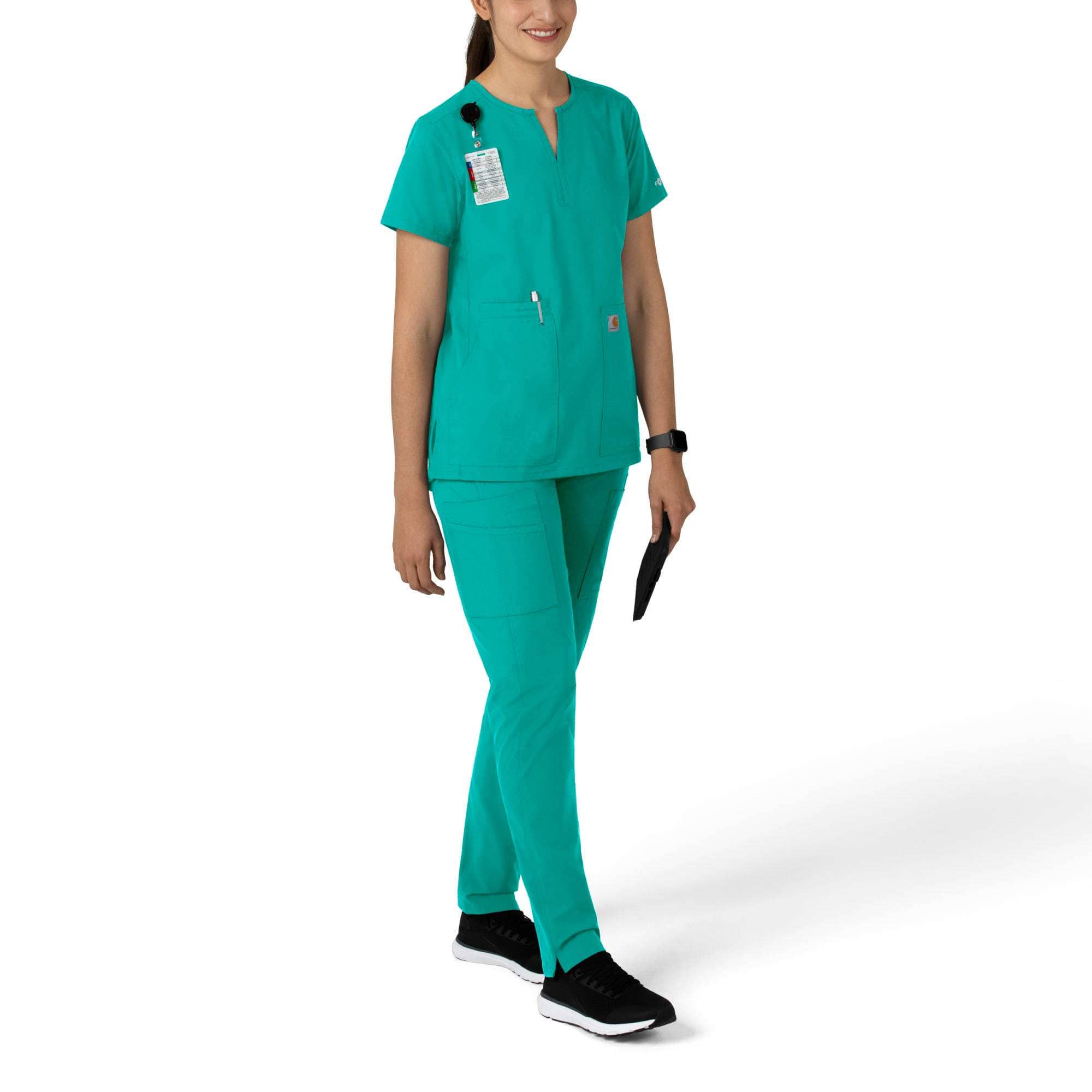 Women's force essentials notch neck tunic scrub top
