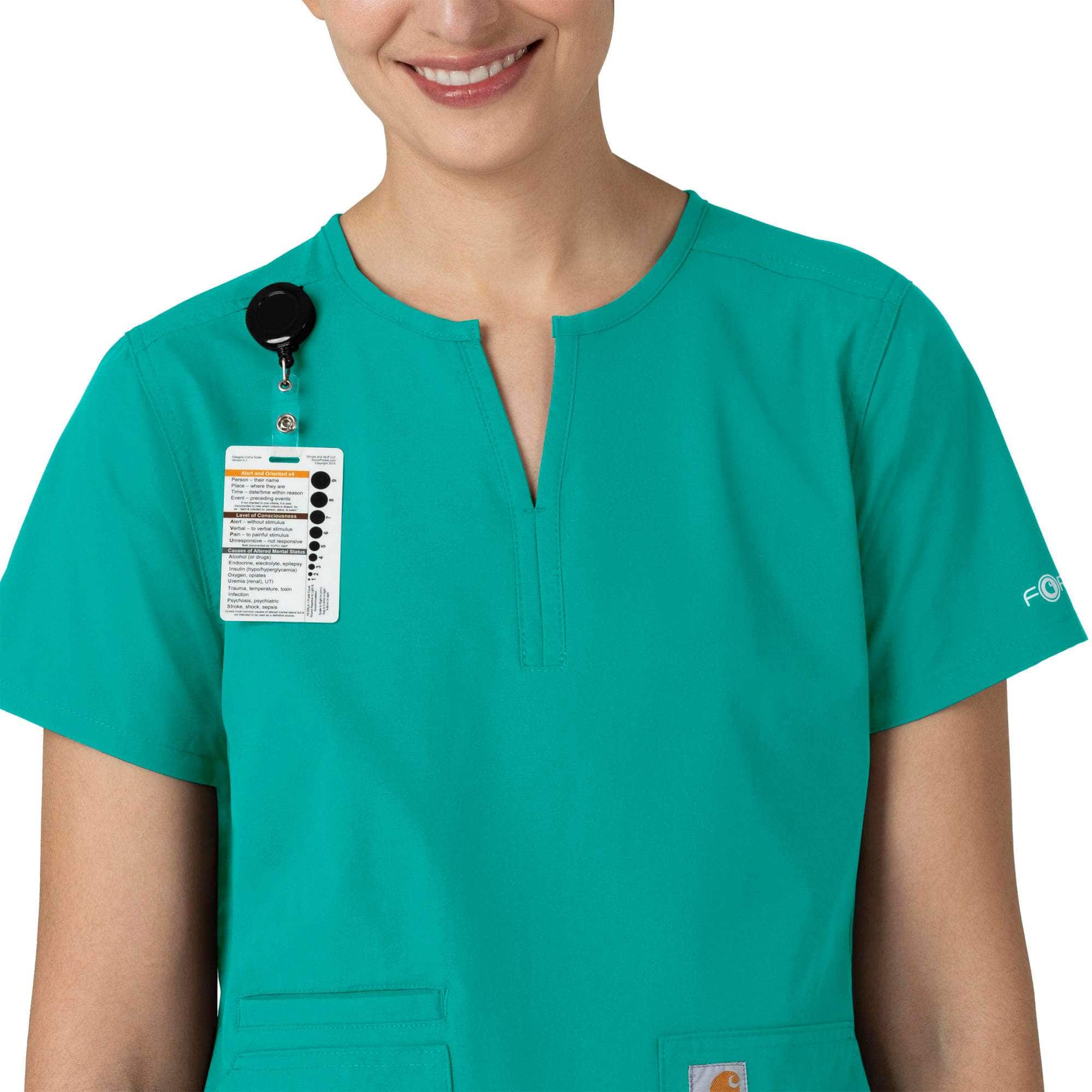 Women's force essentials notch neck tunic scrub top