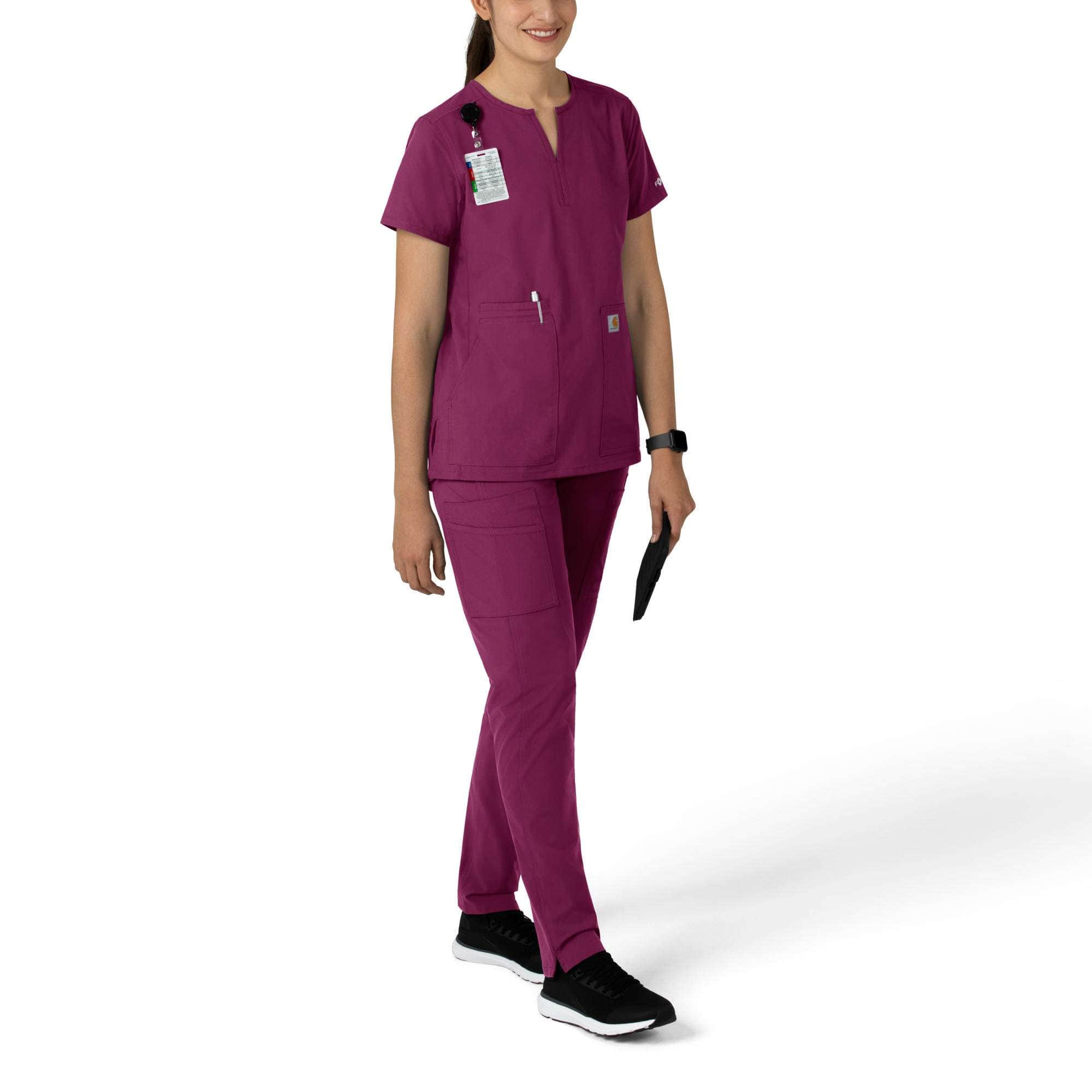 Women's force essentials notch neck tunic scrub top