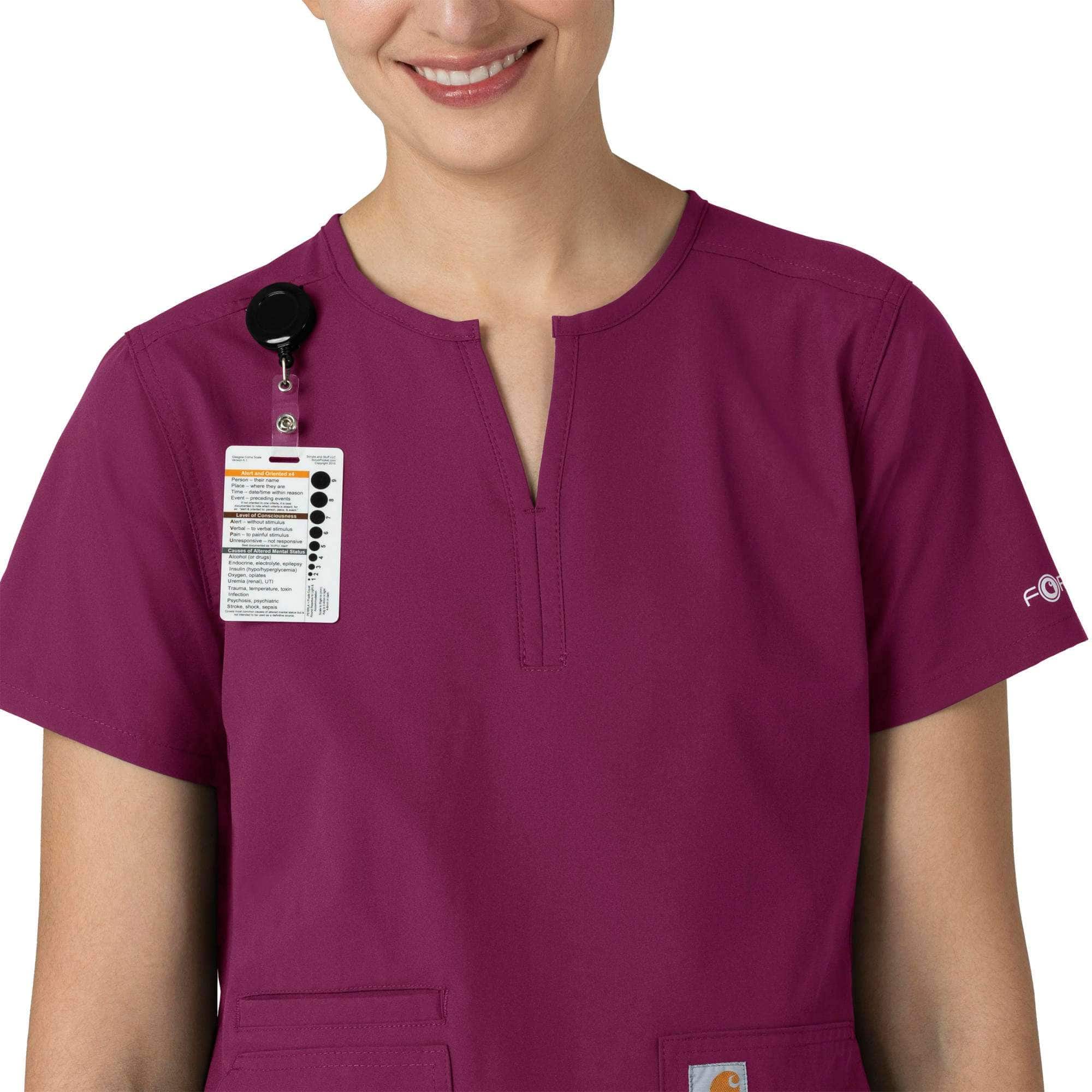 Women's force essentials notch neck tunic scrub top