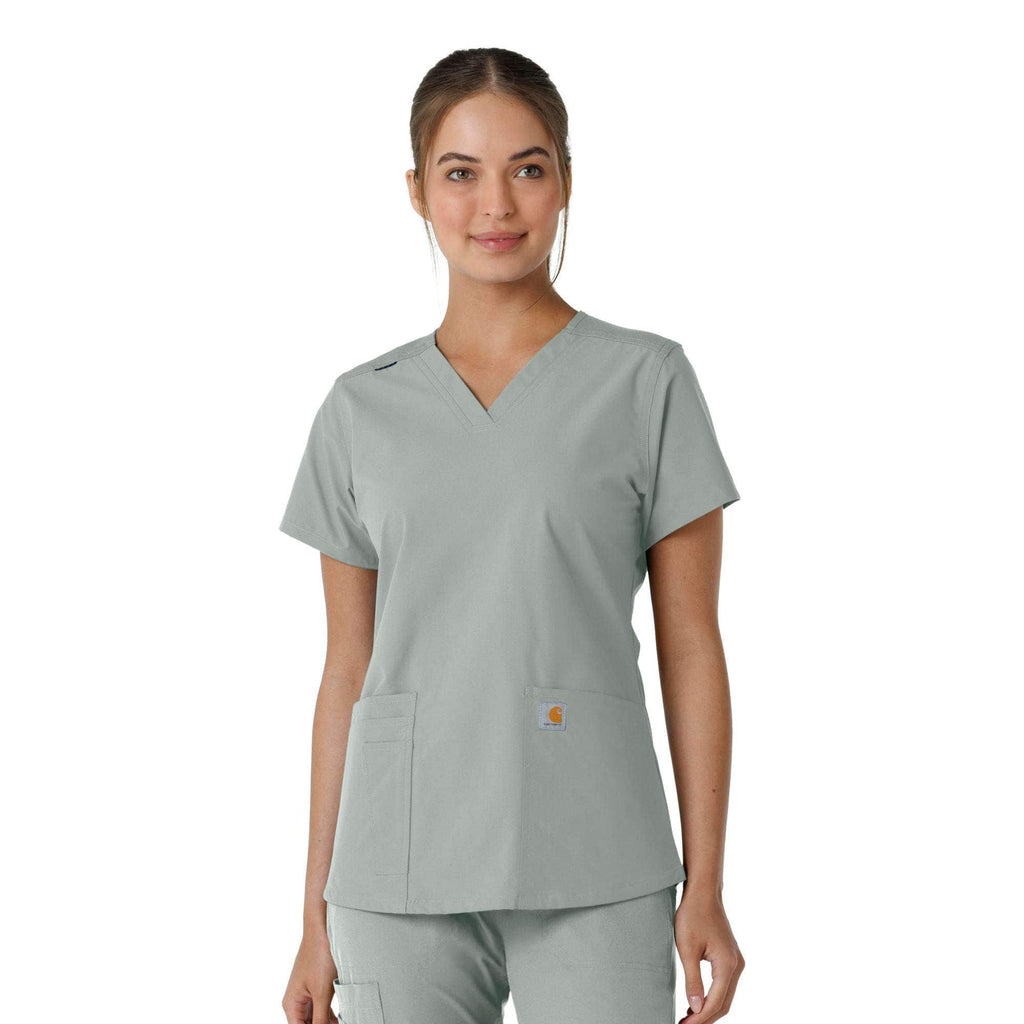 Women's force essentials v-neck knit panel scrub top